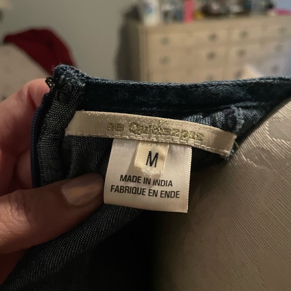 Anthropologie Ne Quittez Pas Denim Dress with Black Embroidery - Picture 5 of 5